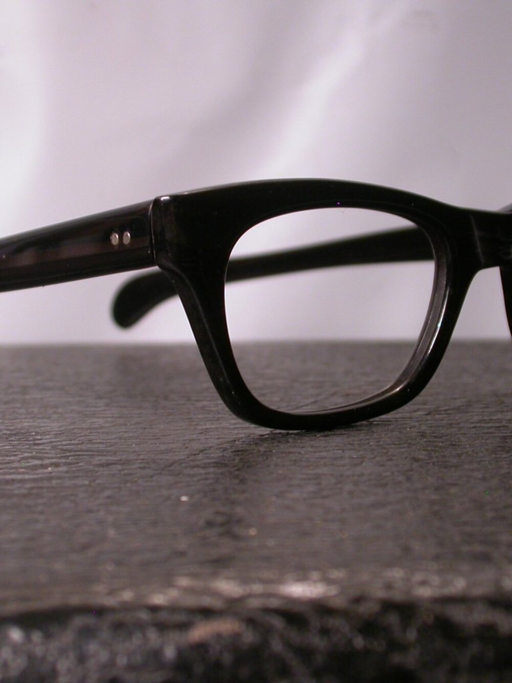 Vintage Allied Dark Wood Grain Eyeglasses Frames Made In USA